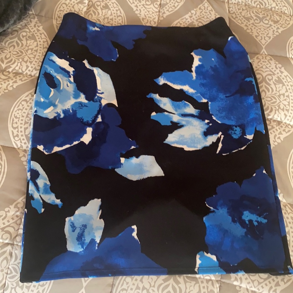 Blue Floral Skirt